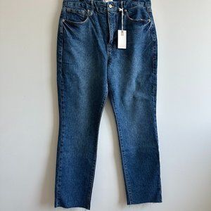 NWT Good American Good Classic Womens Jeans Size 32 Stretch Medium Wash Denim